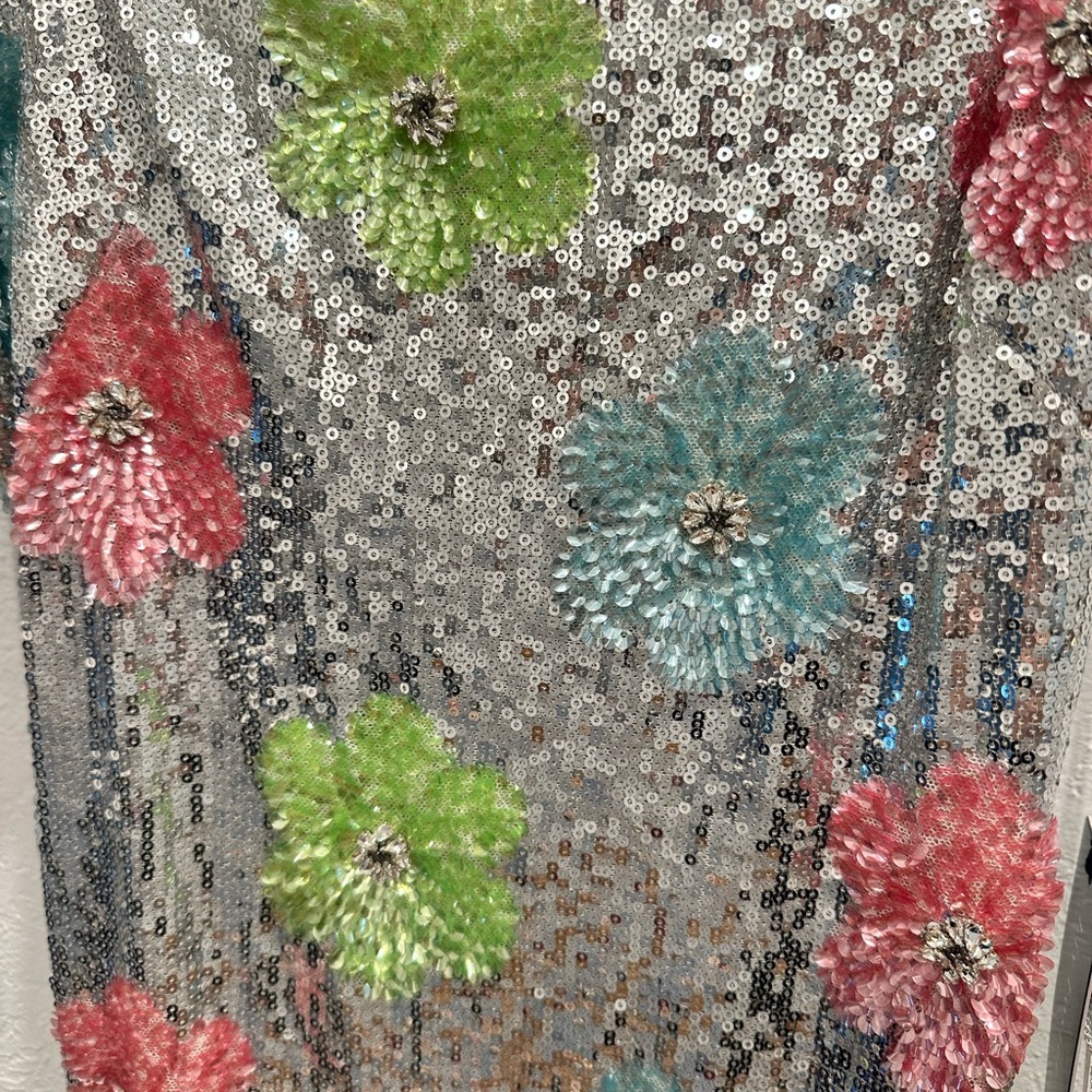 Liv Foster Sequin dress with Multicolor Flowers